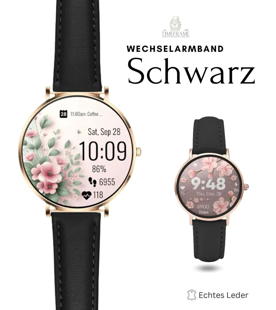 Lederarmband schwarz Timeframe