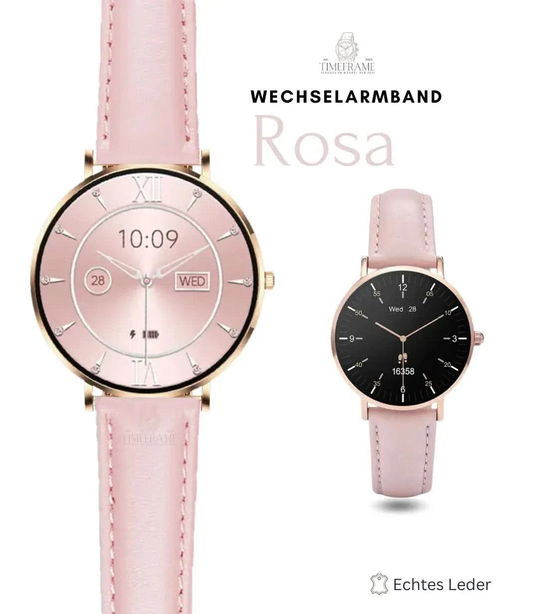 Lederarmband rosa Timeframe
