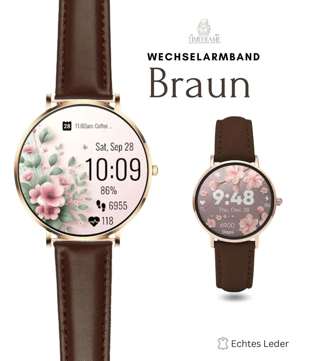 Lederarmband braun Timeframe
