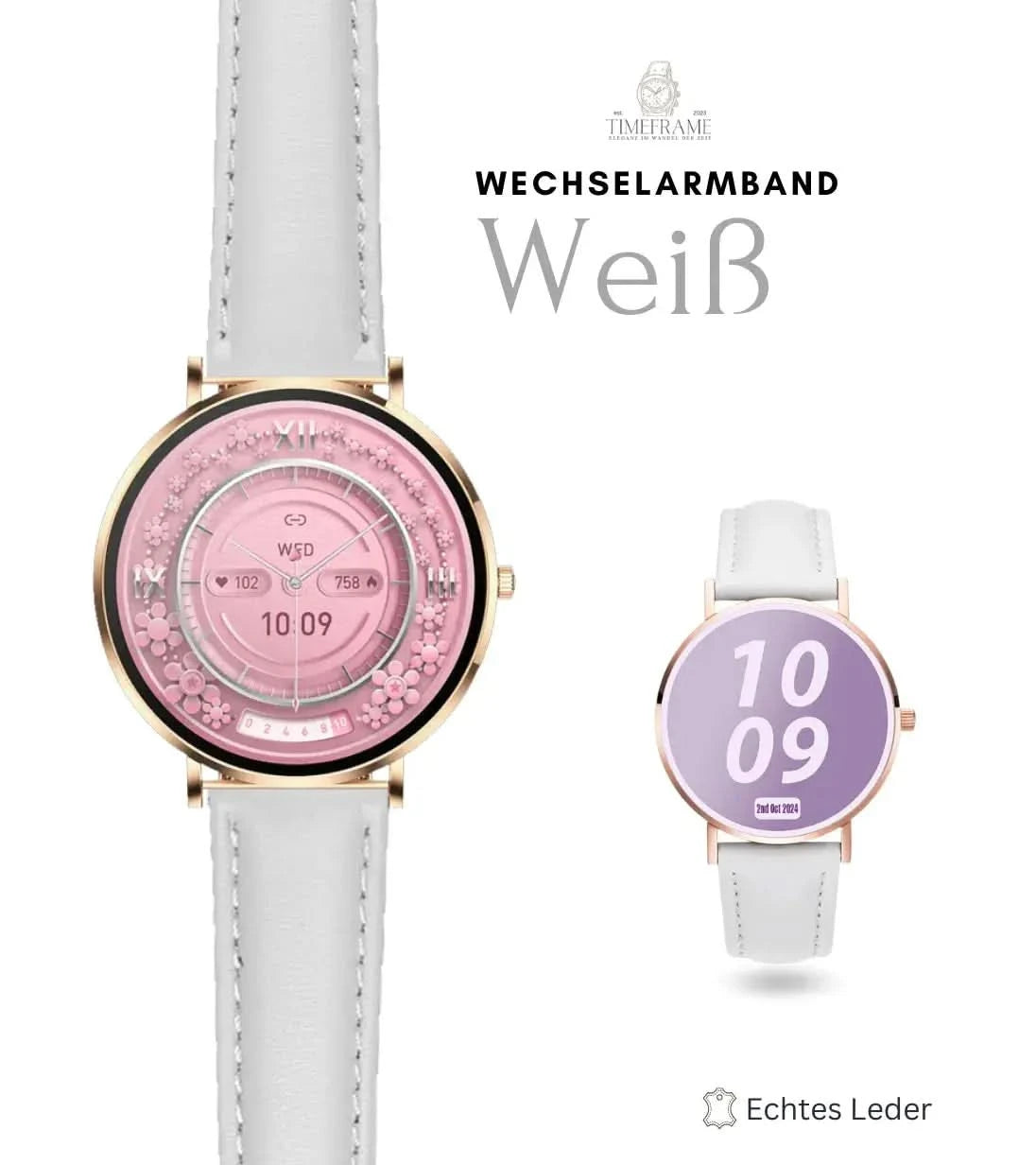 Lederarmband weiß Timeframe