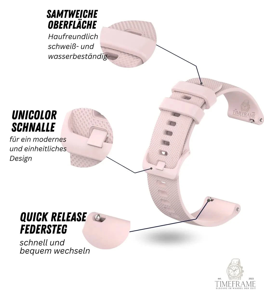 Armband Kunststoff grip line rosa Timeframe