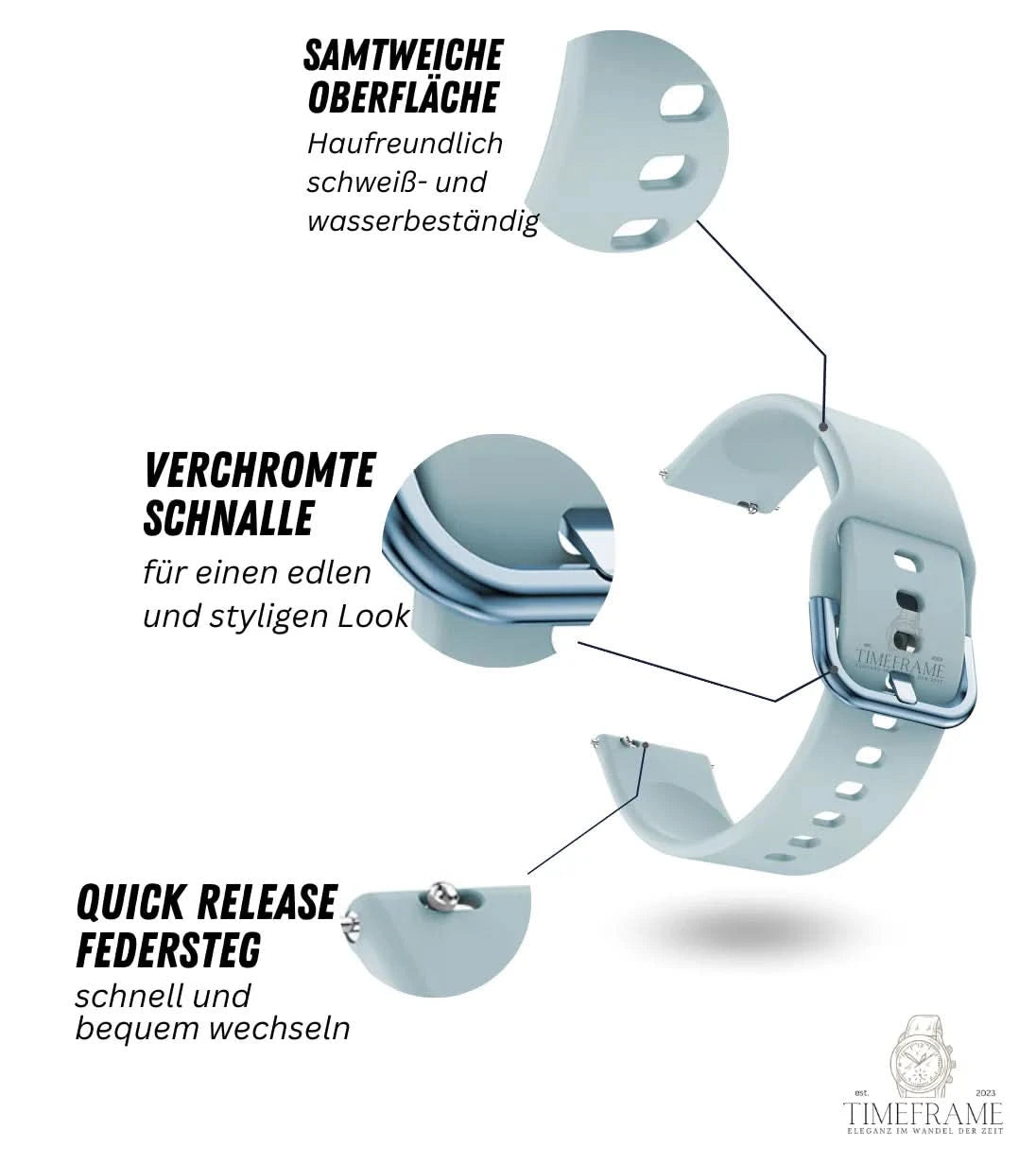 Armband Kunststoff soft touch türkis Timeframe