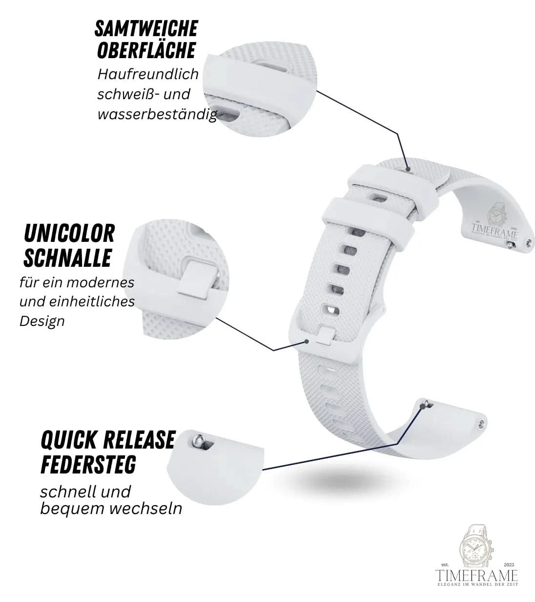 Armband Kunststoff grip line weiß Timeframe