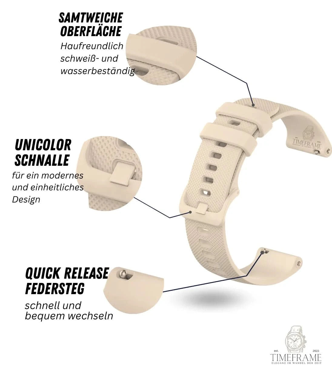 Armband Kunststoff grip line beige Timeframe