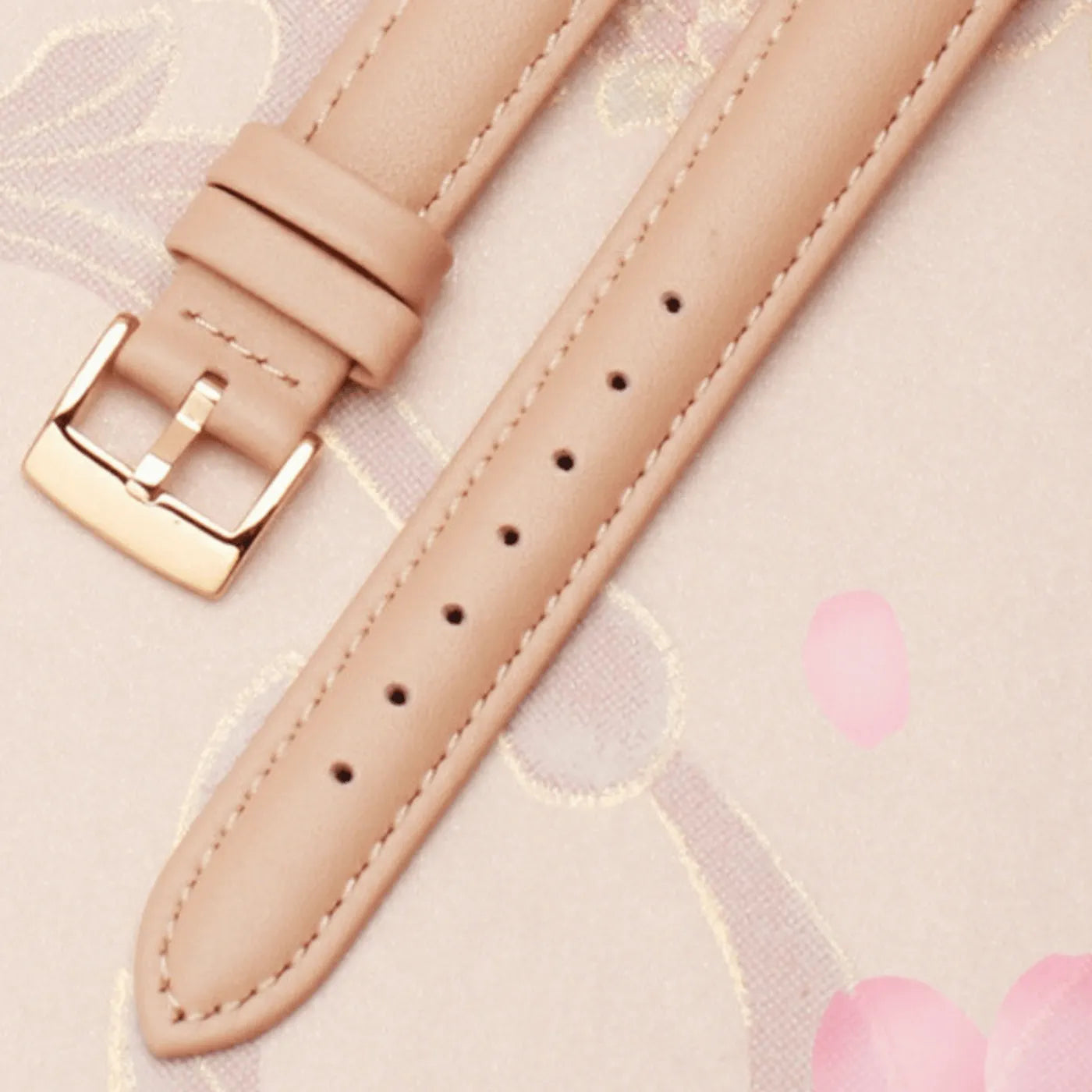 Echtes Lederarmband in rosa – klassischer Look für die Smartwatch