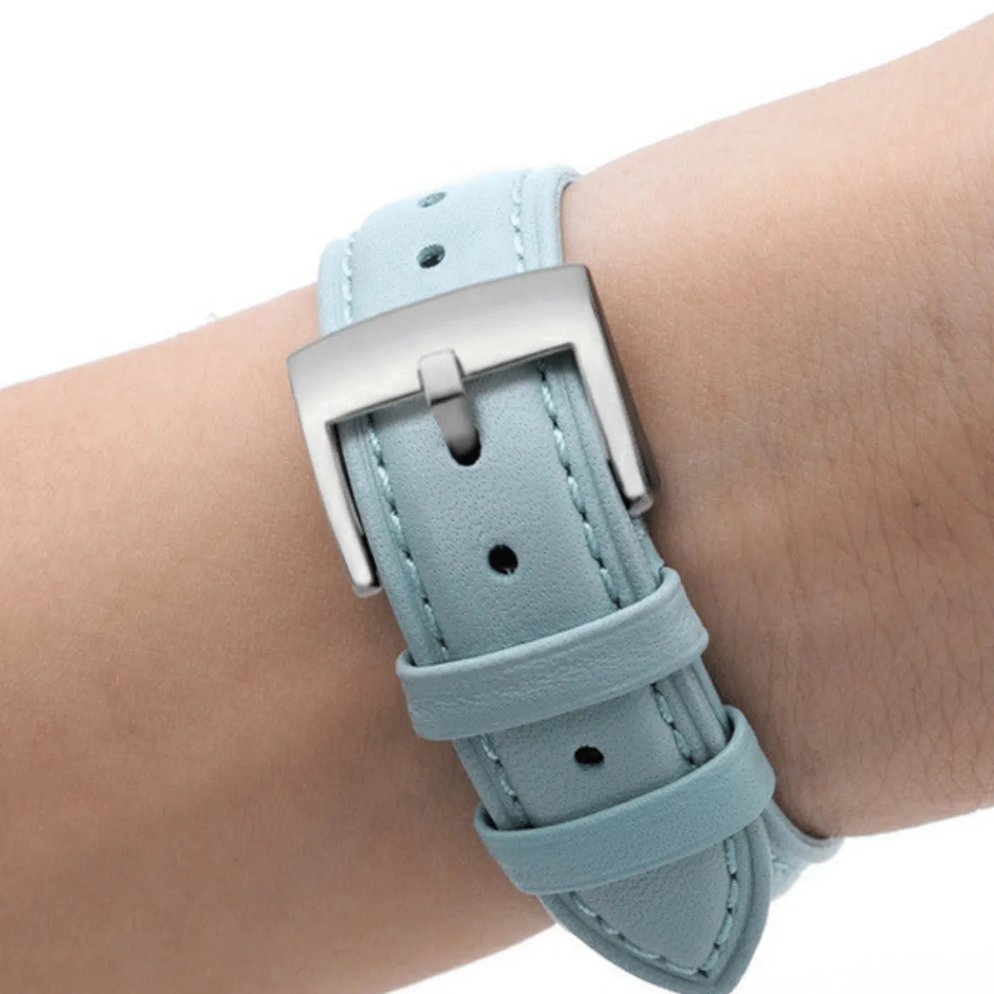 Echtes Lederarmband 20mm Stegbreite in turkis – klassischer Look für die Smartwatch