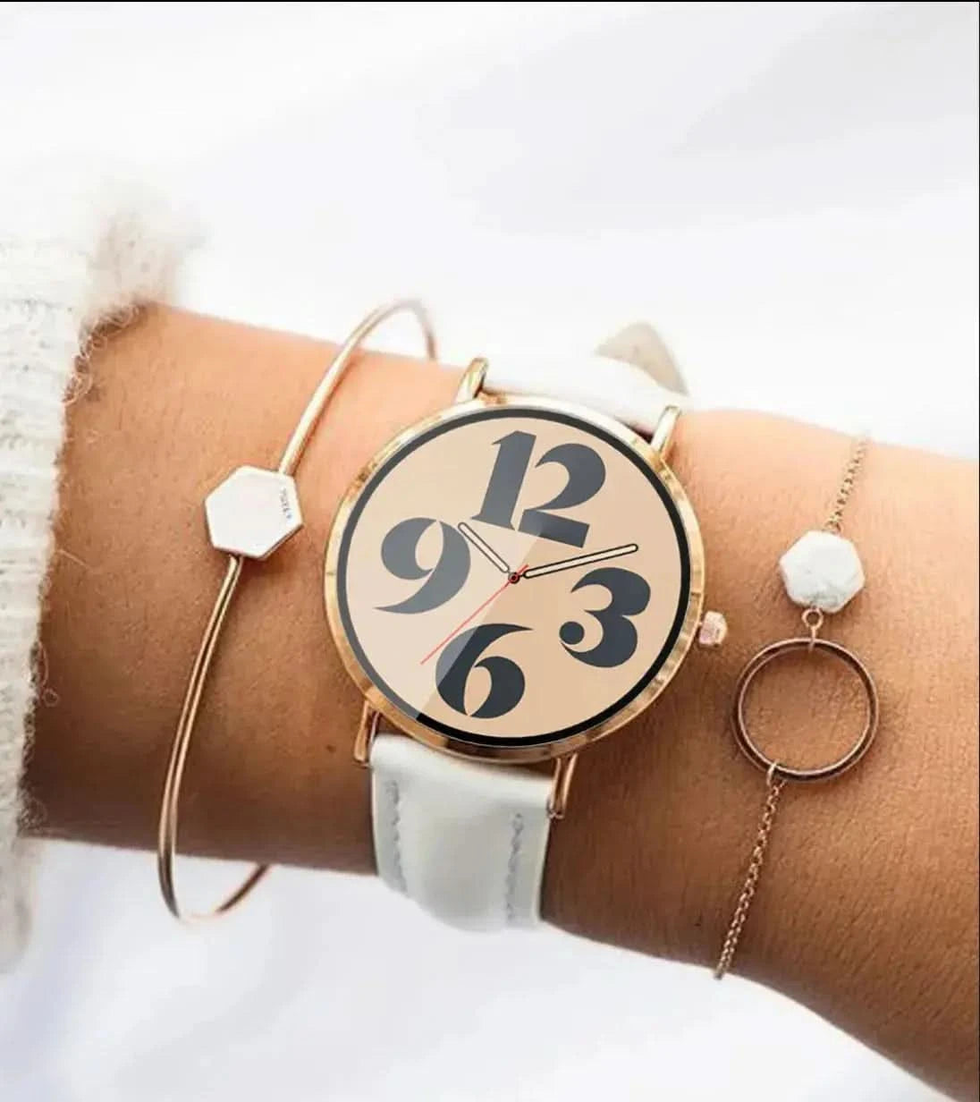 Lederarmband weiß Timeframe