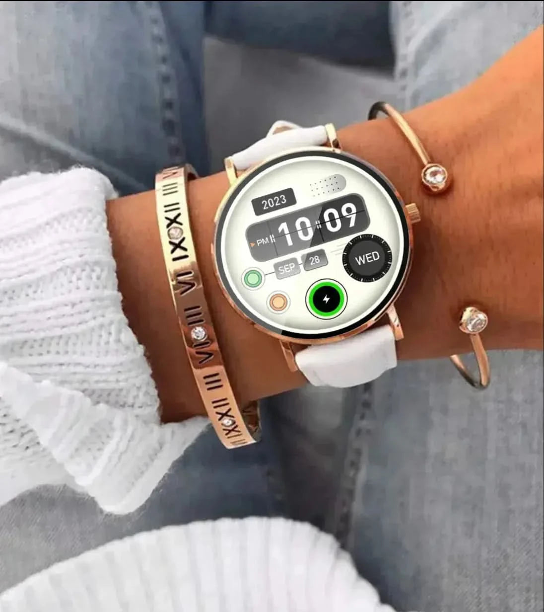 Lederarmband weiß Timeframe