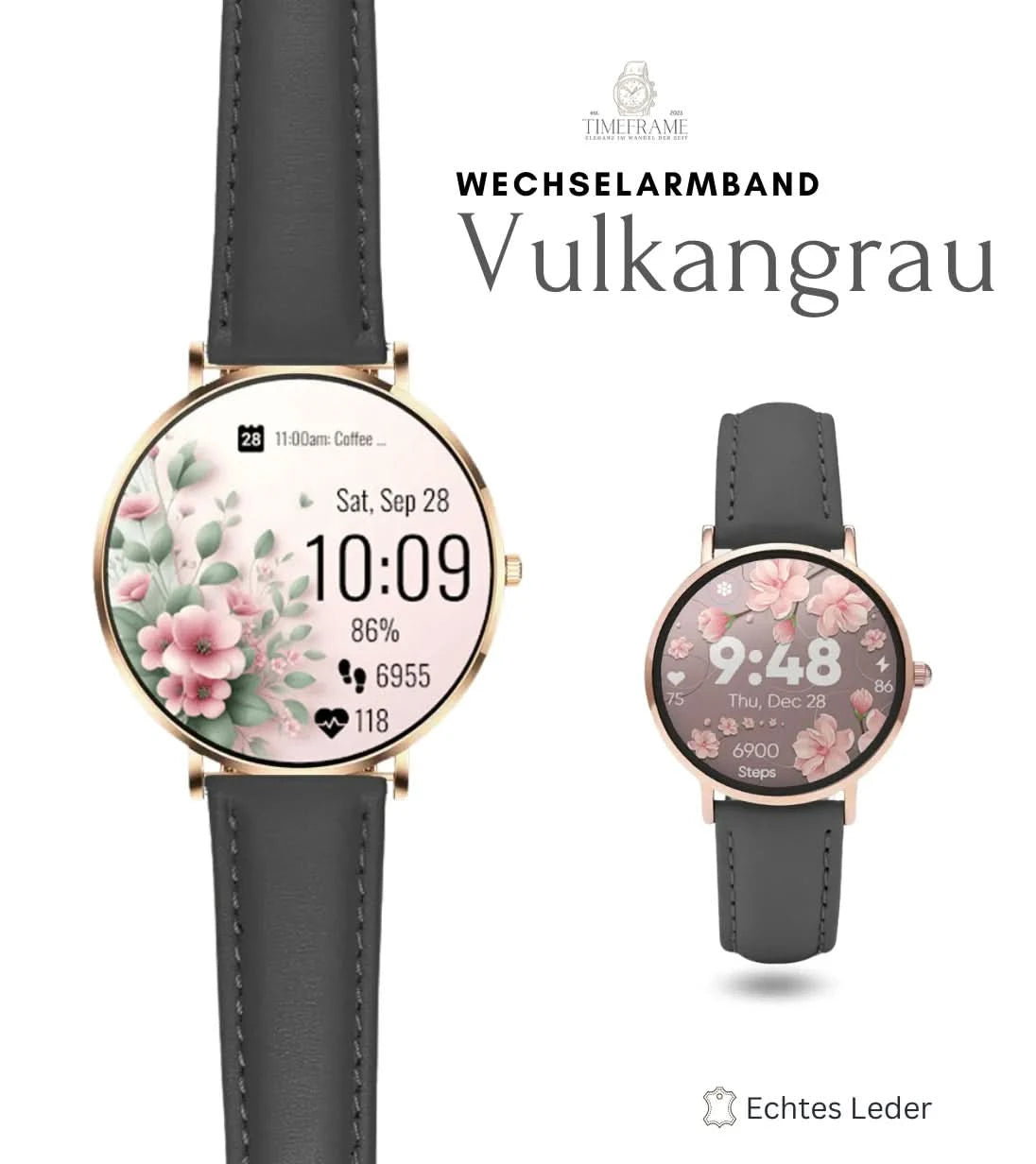 Lederarmband vulkangrau Timeframe