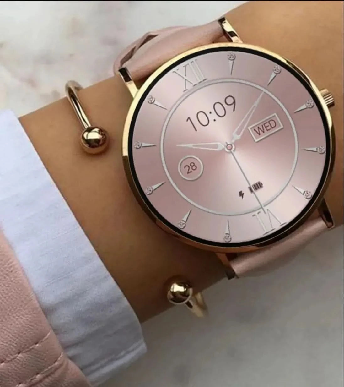 Lederarmband rosa Timeframe