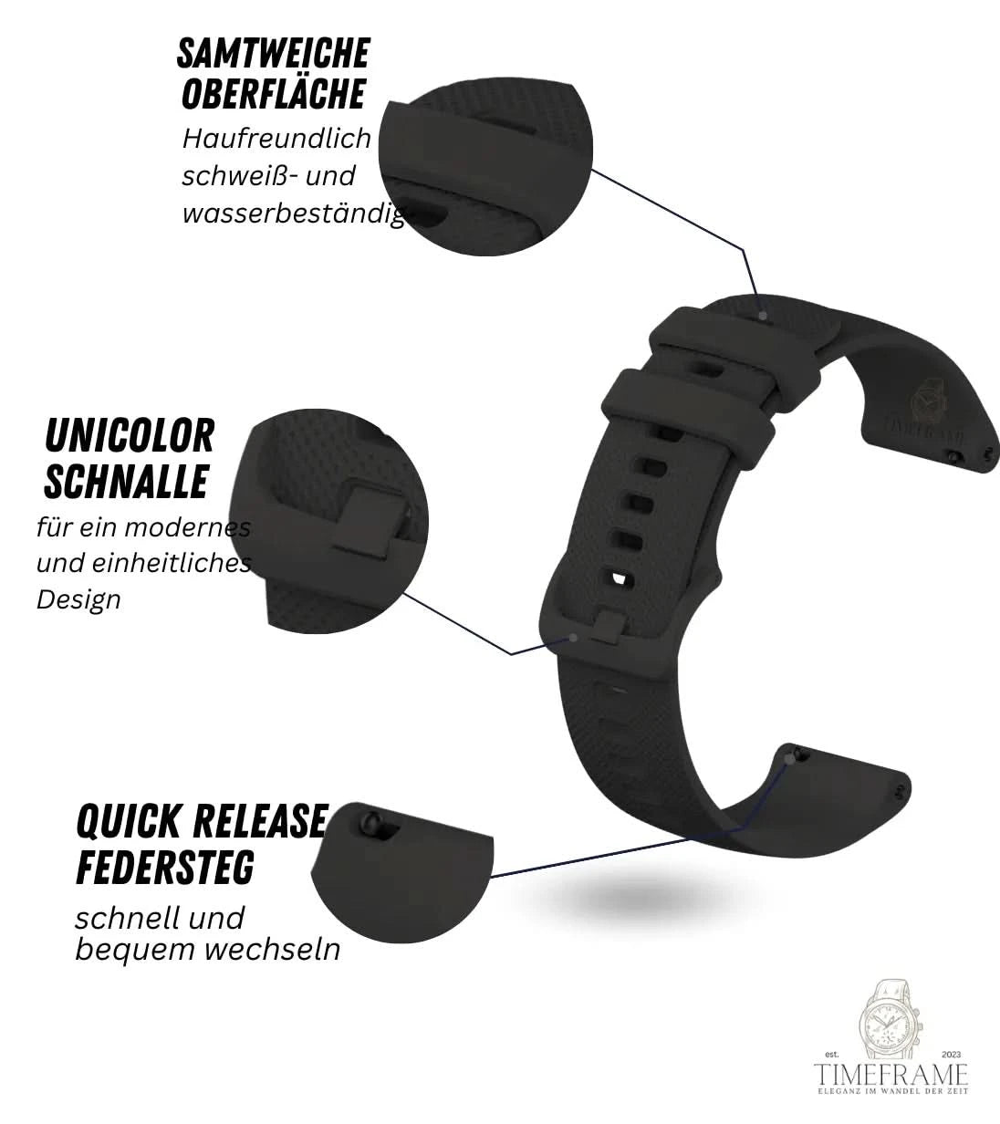 Armband Kunststoff grip line schwarz Timeframe