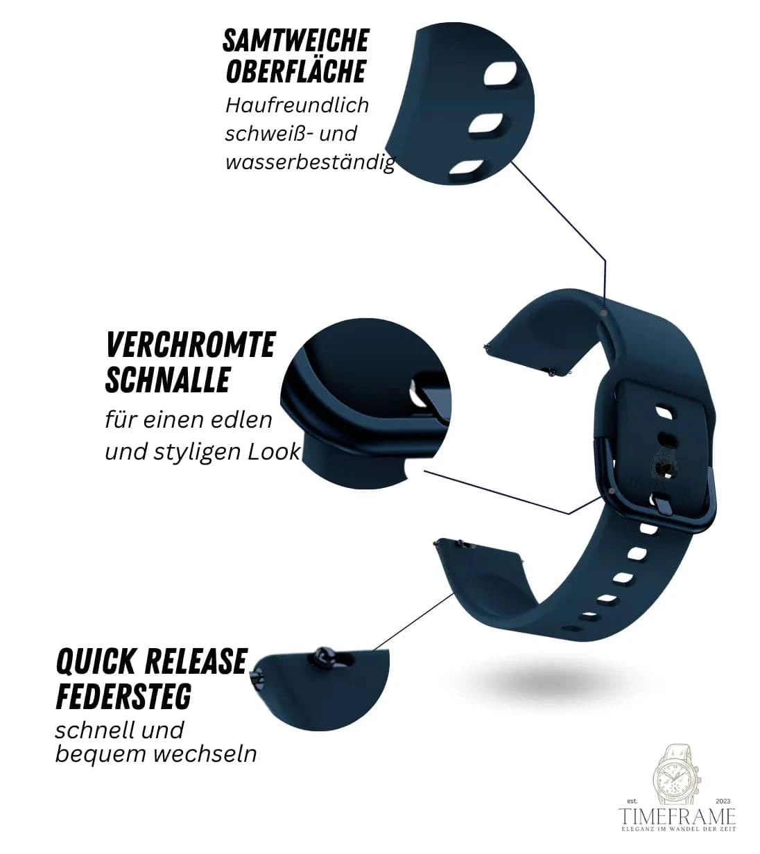 Armband Kunststoff  soft touch dunkelblau Timeframe