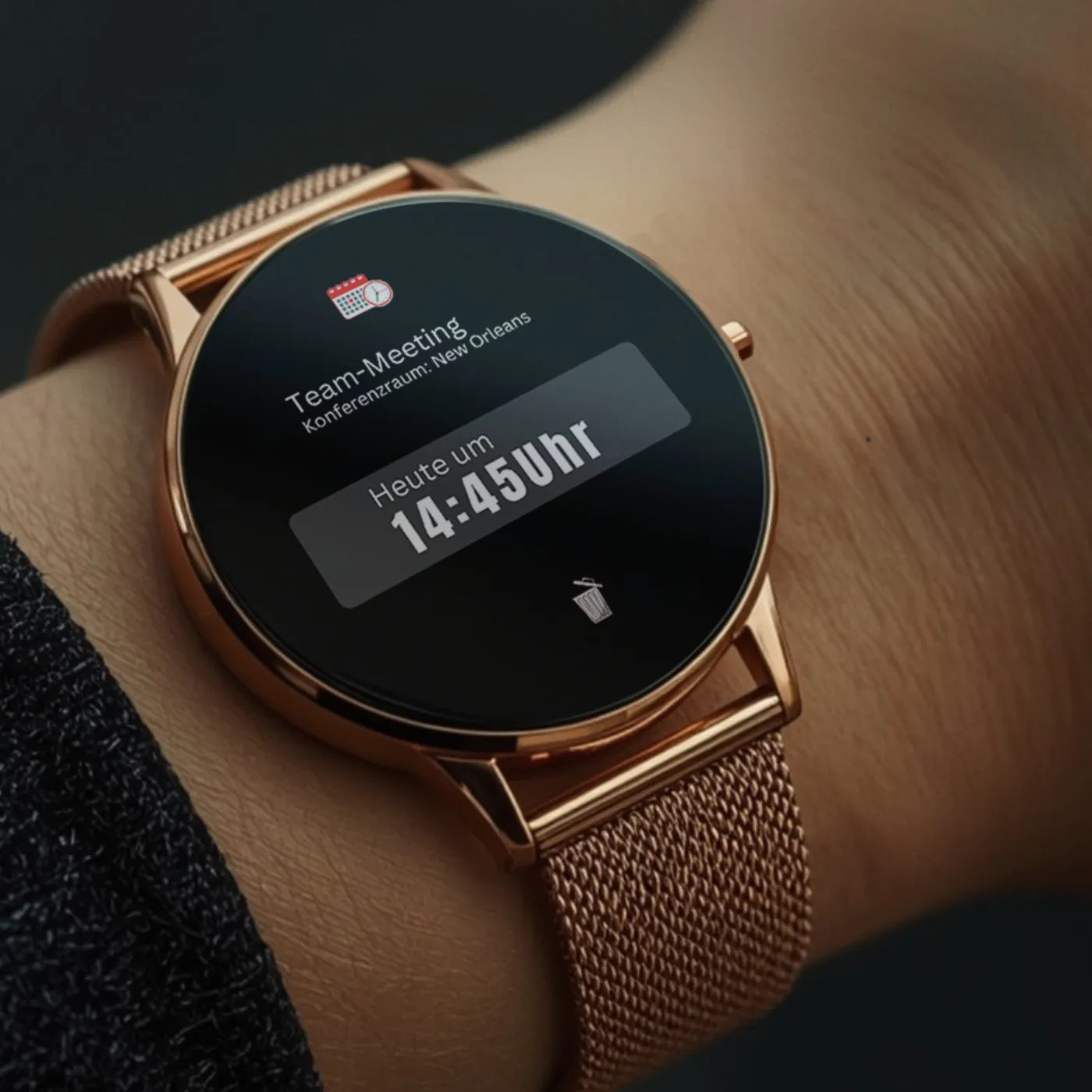 Sicht aus erster Person – Smartwatch am linken Handgelenk